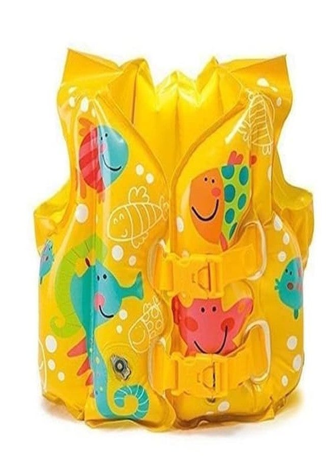SEJASCOLLECTIONS Swimming Pool Jacket Swimming Inflatable Jacket for Kids Learn Inflatable Swim Vest Safety Jacket Life Saving Guard for Kids(3-5 Year) (Yellow)(Swimming Jacket) - Image 1
